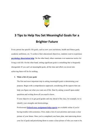3 Tips to Help You Set Meaningful Goals for a Brighter Future