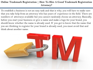 Online Trademark Registration | How To Hire A Good Trademark Registration Attorn