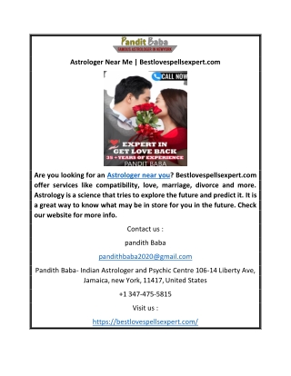 Astrologer Near Me | Bestlovespellsexpert.com