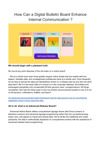 How Can Digital Bulletin Board Enhance Internal Communication  (1)