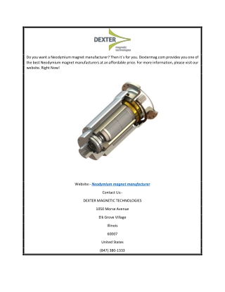 Neodymium magnet manufacturer  Dextermag.com