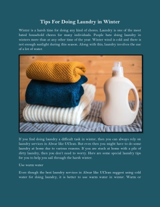 Tips For Doing Laundry in Winter