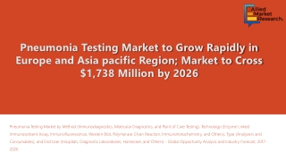 Pneumonia Testing Market Higher Mortality Rates by 2026