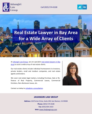 Real Estate Lawyer in Bay Area for a Wide Array of Clients