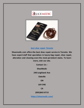 best shoe repair toronto | Shoemedic.com