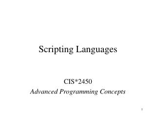 Scripting Languages