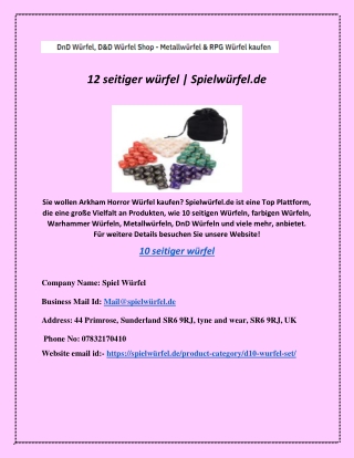 10 seitiger würfel | Spielwürfel.de