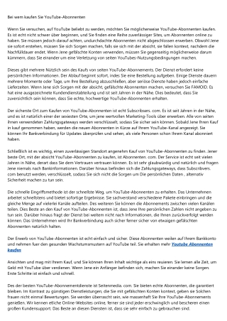 Bei wem kaufen Sie YouTube-Abonnenten