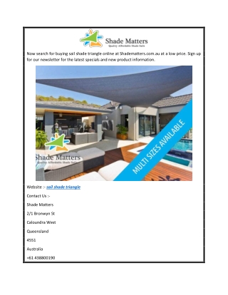 Find The Best Sail Shade Triangle At A Low Price  Shade Matters