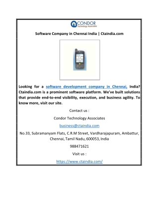 Software Company in Chennai India | Ctaindia.com