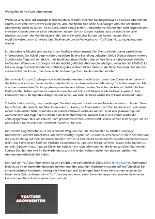 Bei wem kaufen Sie YouTube-Abonnenten