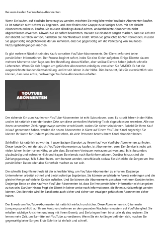 Wo kaufen Sie YouTube-Abonnenten