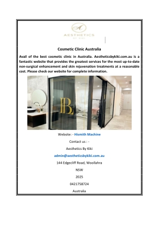 Cosmetic Clinic Australia  Aestheticsbykiki.com.au