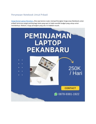 Peminjaman Laptop Pekanbaru, WA 0878 9381 1922