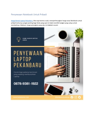 Penyewaan Laptop Pekanbaru, WA 0878 9381 1922