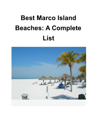 Best Marco Island Beaches_ A Complete List