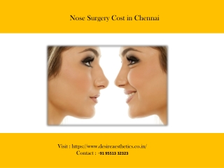 Nose Surgery cost in Chennai