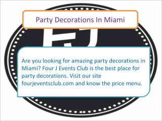 Party Decorations In Miami