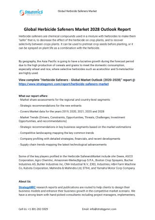2021 Herbicide Safeners Industry Global Analysis Report