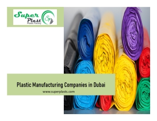 Plastic Manufacturing Companies in Dubai