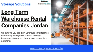 Long Term Warehouse Rental Companies Jordan   - Storage Solutions