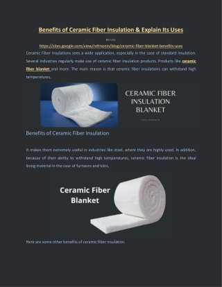 Benefits of Ceramic Fiber Insulation & Explain Its Uses