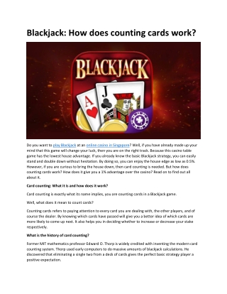 Blackjack Counting Cards