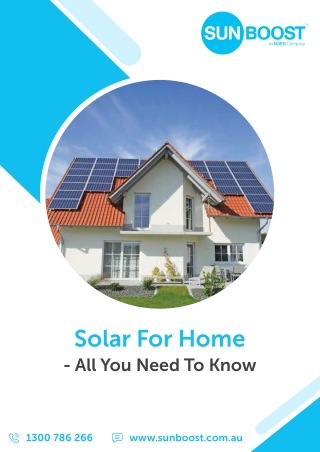 Solar For Home – All You Need To Know_Sunboost