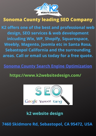 Sonoma County leading SEO Company