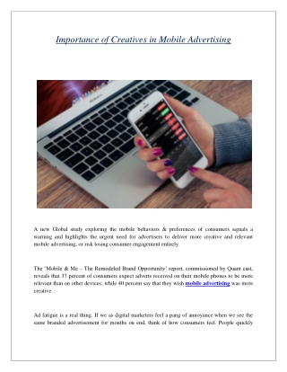 Importance of Creatives in Mobile Advertising