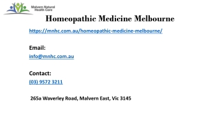 Why Are homeopathic medicine Melbourne Different and Better?
