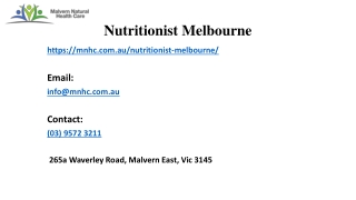 What Are The Pros And Cons Of A Professional Nutritionist Melbourne?