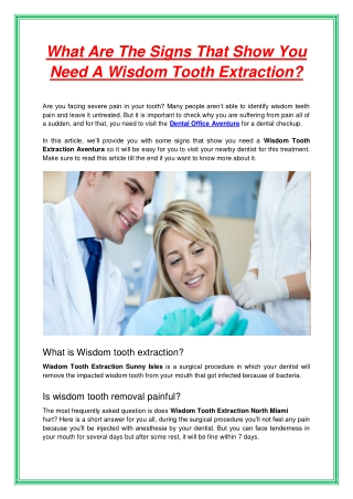 What Are The Signs That Show You Need A Wisdom Tooth Extraction