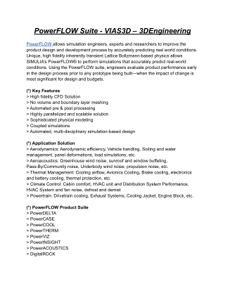 PowerFLOW Suite - VIAS3D – 3DEngineering
