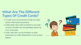 What are the Different Types Of Credit Cards?