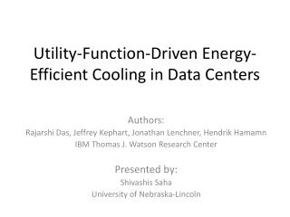 Utility-Function-Driven Energy-Efficient Cooling in Data Centers
