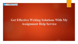 Get Effective Writing Solutions With My Assignment Help Service