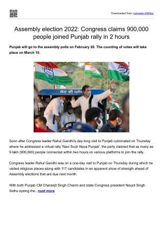 Assembly election 2022- Congress claims 900,000 people joined Punjab rally in 2 hours