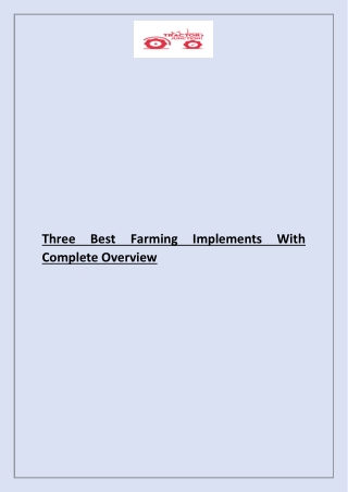 Three Best Farming Implements With Complete Overview