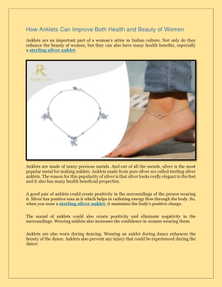 How Anklets Can Improve Both Health and Beauty of