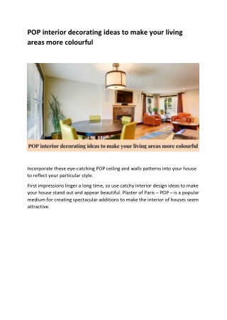 POP interior decorating ideas to make your living areas more colourful-converted