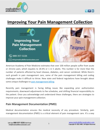 Improving Your Pain Management Collection