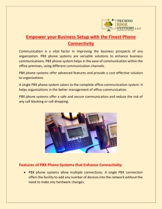 Empower your Business Setup with the Finest Phone Connectivity