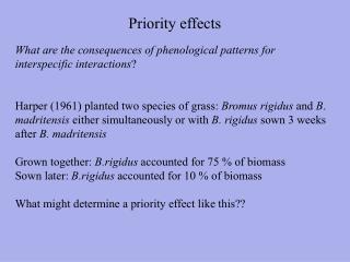 Priority effects