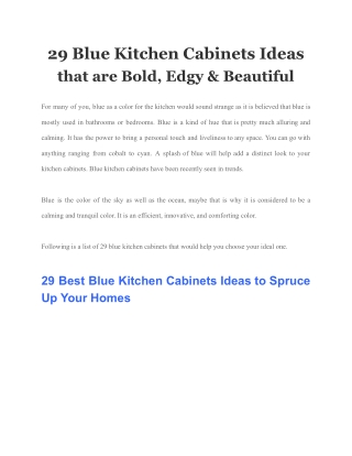 29 Blue Kitchen Cabinets Ideas that are Bold, Edgy & Beautiful