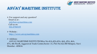 DG approved Institute - anvay maritime institute