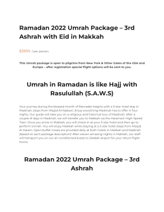 Ramadan 3rd Ashr US Umrah 22