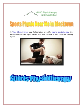 Sports Physio Near Me in Blacktown