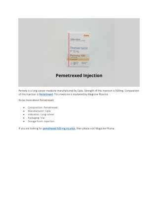pemetrexed 500 mg inj price