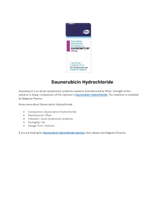 daunorubicin hydrochloride injection
